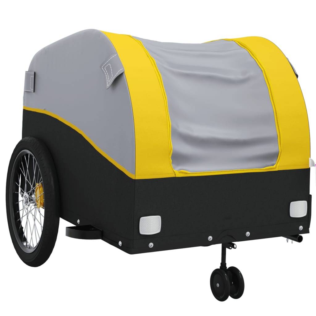 vidaXL Fahrradanhänger Schwarz und Gelb 45 kg Eisen
