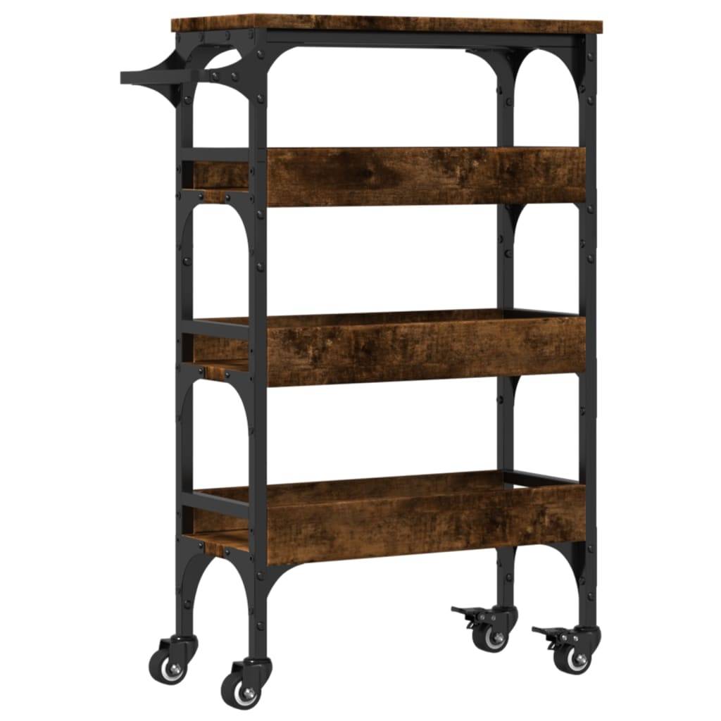 vidaXL Küchenwagen Räuchereiche 53x20x76 cm Holzwerkstoff