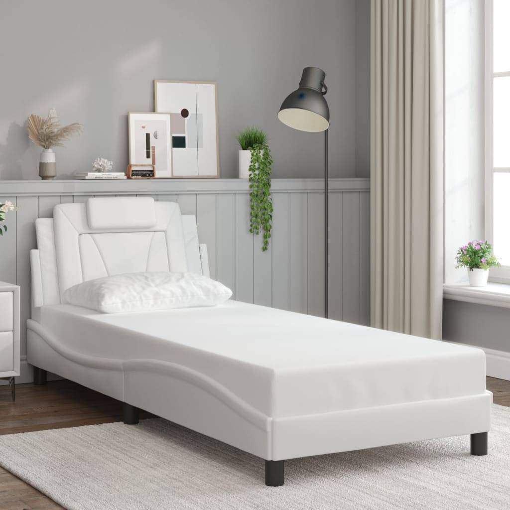vidaXL Bettgestell "Viana" ohne Matratze Weiß 80x200 cm Kunstleder