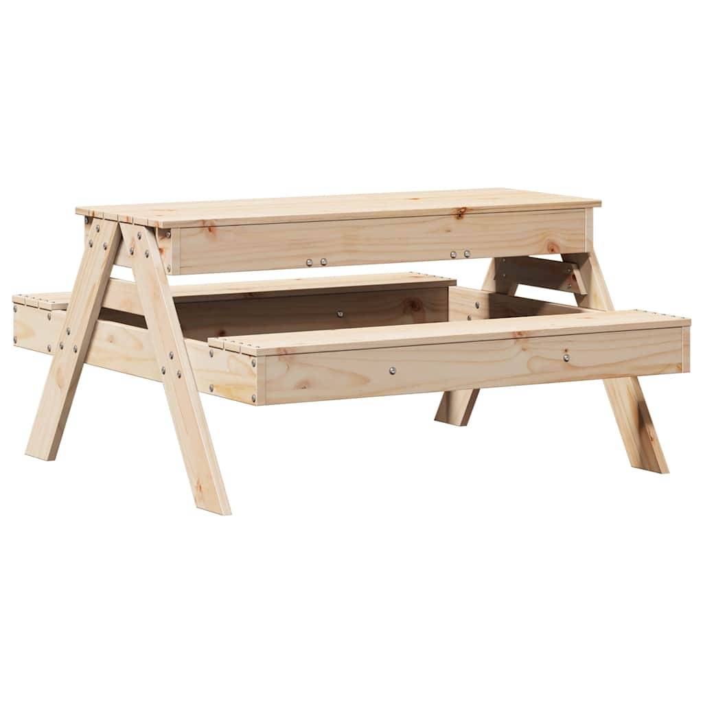 vidaXL Picknicktisch mit Sandkasten für Kinder Massivholz Kiefer