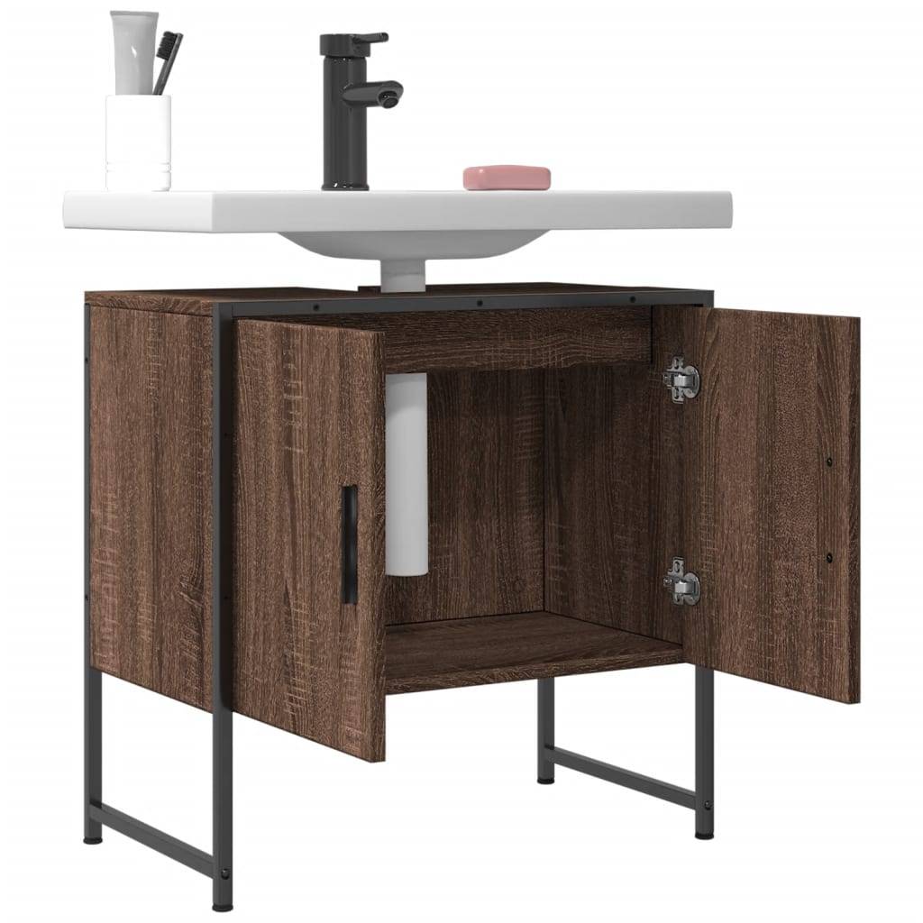 vidaXL Waschbeckenunterschrank Braun Eichen-Optik 60x33x60 cm