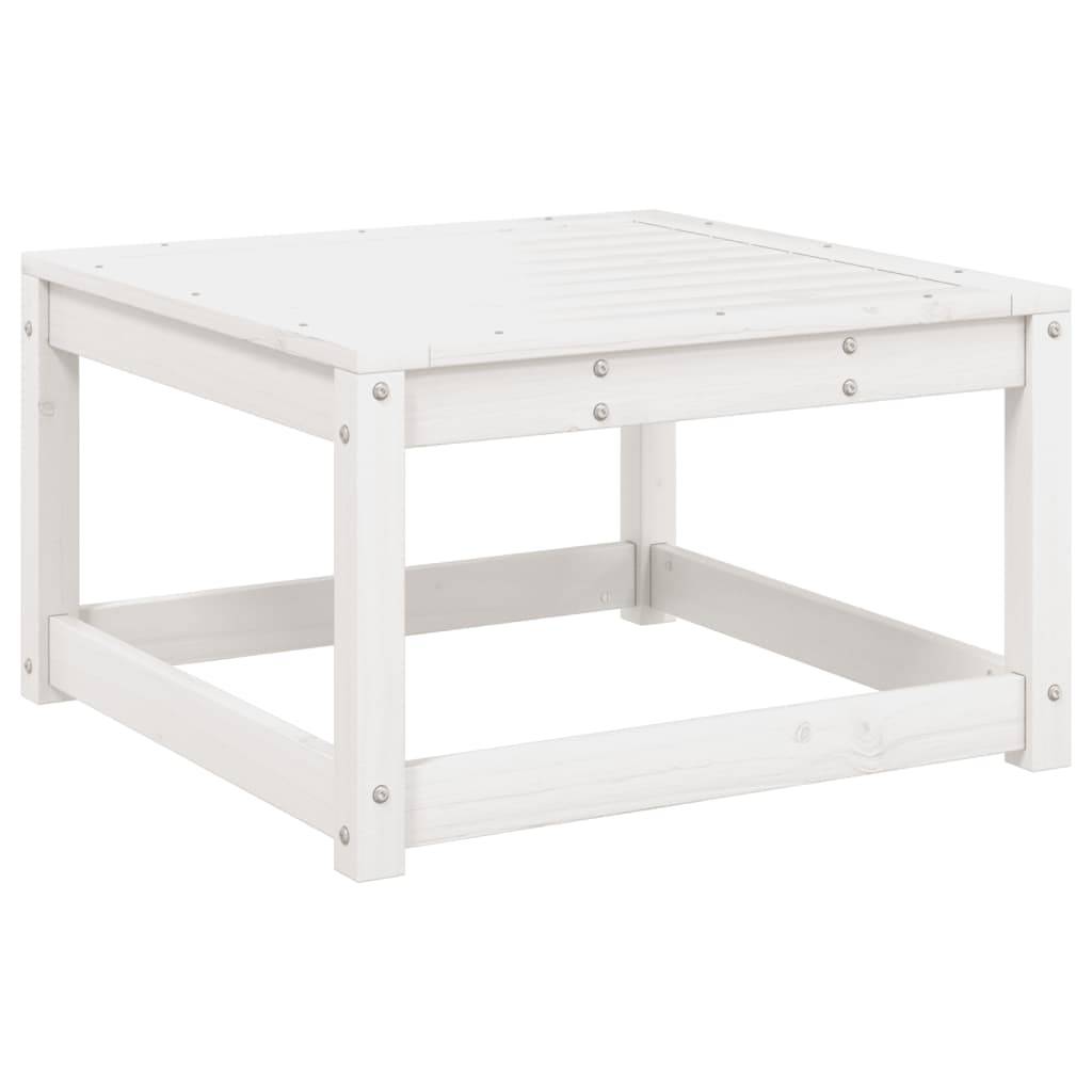 vidaXL Gartenhocker mit Kissen Weiß Massivholz Kiefer