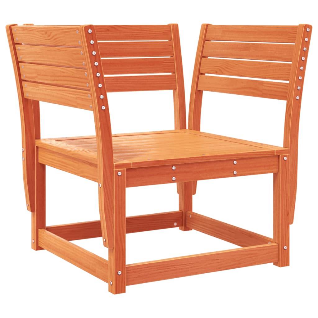 vidaXL Gartensofa mit Armlehnen und Kissen Braun Massivholz Kiefer