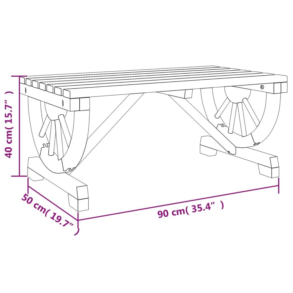 vidaXL Garten-Couchtisch 90x50x40 cm Massivholz Tanne