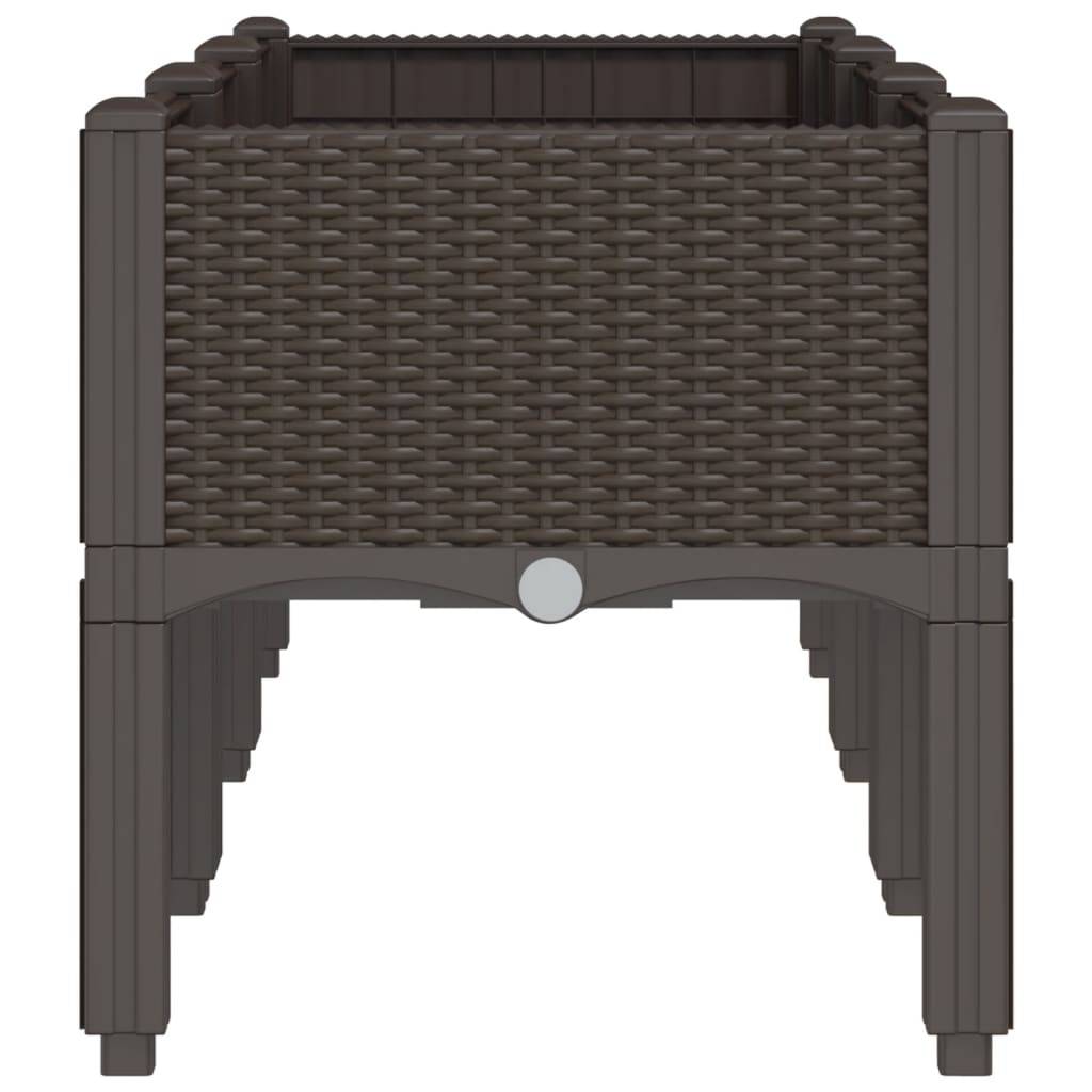vidaXL Pflanzkasten mit Beinen Braun 120x40x42 cm PP
