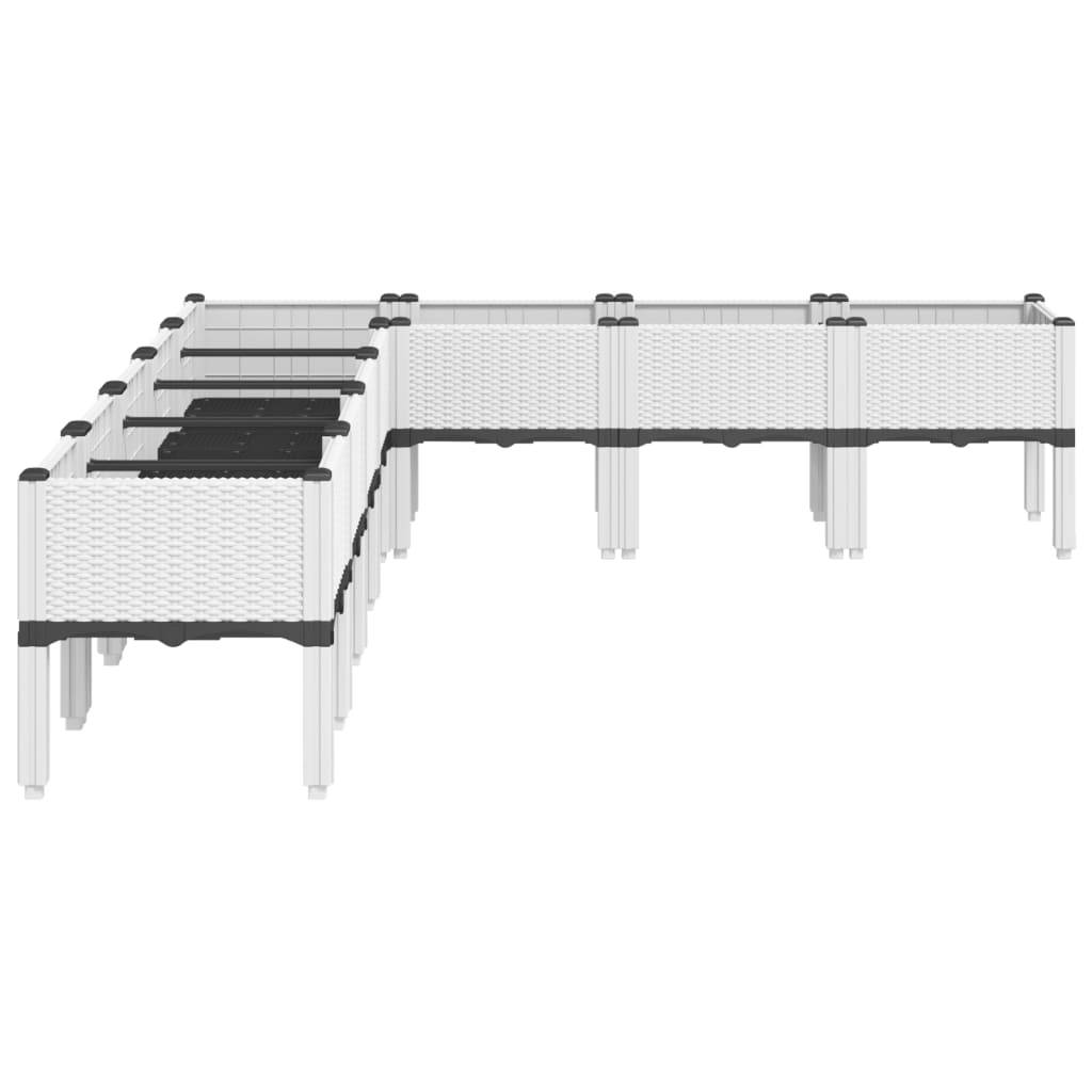 vidaXL Pflanzkasten mit Beinen Weiß 200x160x42 cm PP