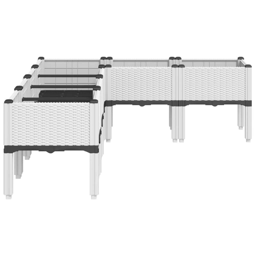 vidaXL Pflanzkasten mit Beinen Weiß 160x120x42 cm PP