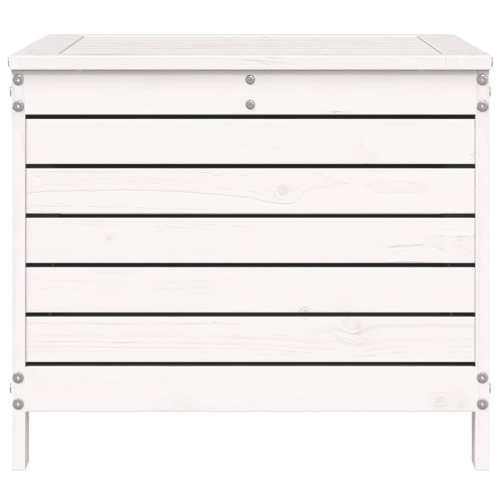 vidaXL Gartenhocker Weiß 62x63,5x53,5 cm Massivholz Kiefer