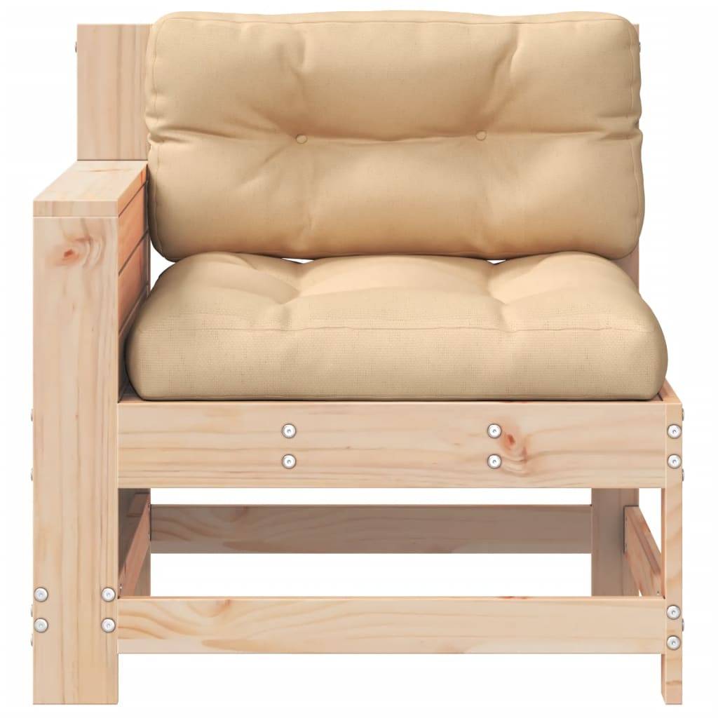 vidaXL Gartensofa mit Armlehne und Kissen Massivholz Kiefer