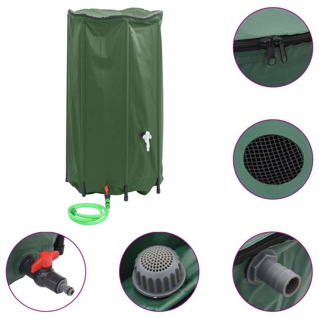 vidaXL Wassertank mit Wasserhahn Faltbar 380 L PVC