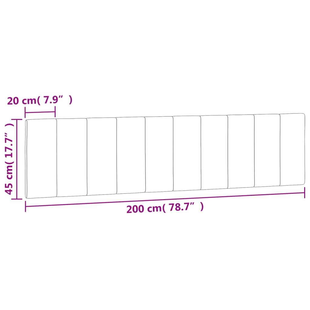 vidaXL Kopfteil-Kissen "Hanko" Schwarz 200 cm Samt