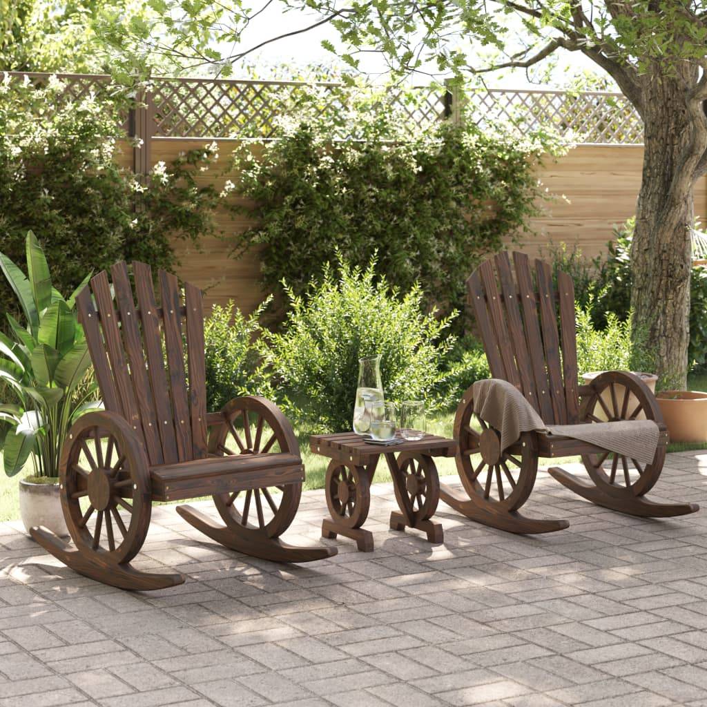 vidaXL 3-tlg. Garten-Lounge-Set Massivholz Tanne
