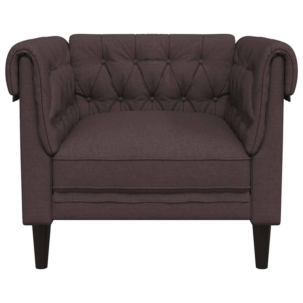vidaXL Chesterfield-Sessel Dunkelbraun Stoff