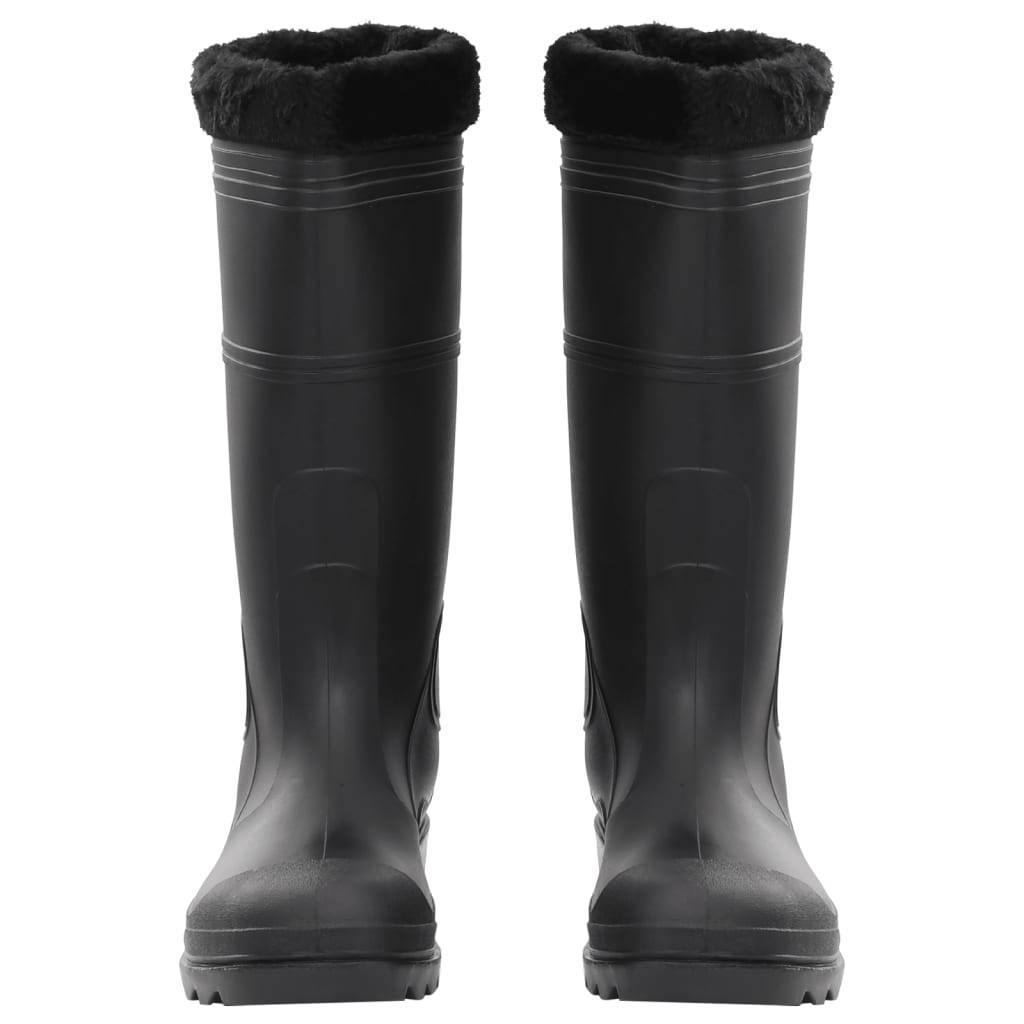 vidaXL Gummistiefel mit Herausnehmbarem Innenfutter Schwarz Gr. 45 PVC