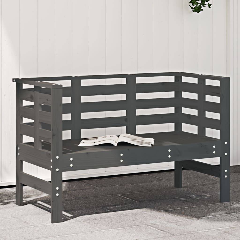 vidaXL Gartenbank Grau 111,5x53x71 cm Massivholz Kiefer