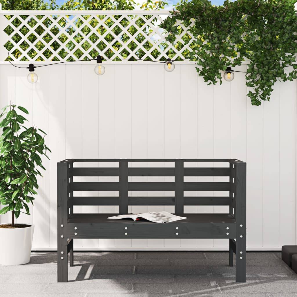 vidaXL Gartenbank Grau 111,5x53x71 cm Massivholz Kiefer