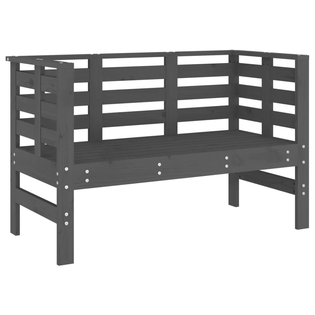 vidaXL Gartenbank Grau 111,5x53x71 cm Massivholz Kiefer
