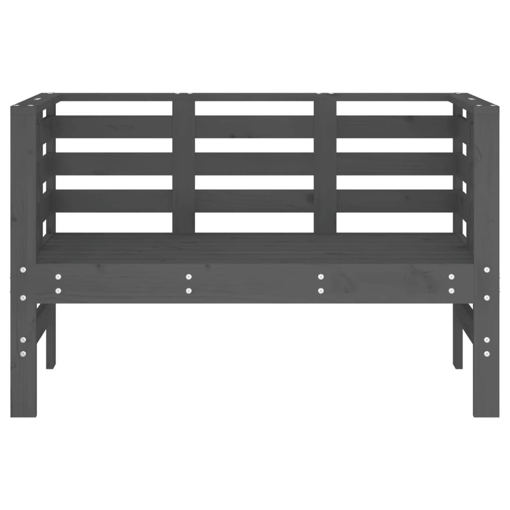 vidaXL Gartenbank Grau 111,5x53x71 cm Massivholz Kiefer