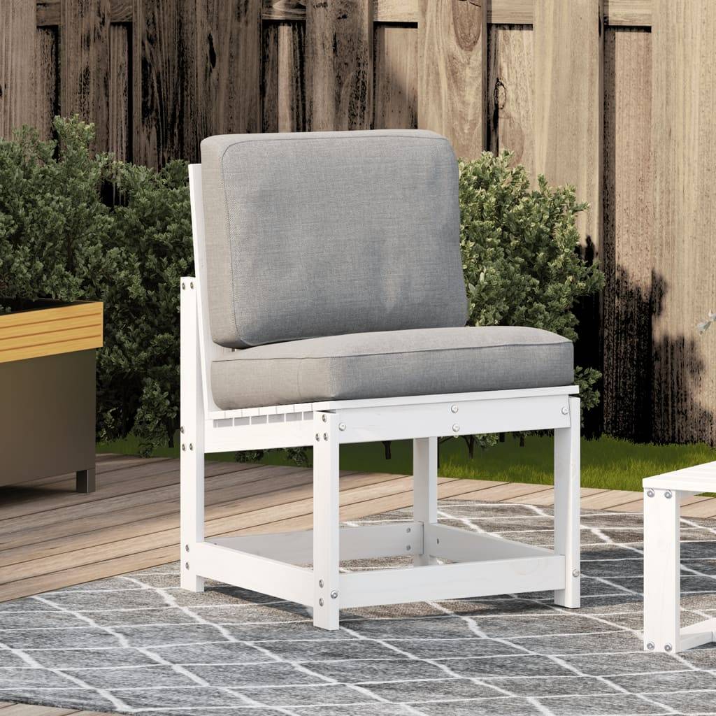 vidaXL Gartenstuhl Weiß 50,5x55x77 cm Massivholz Kiefer