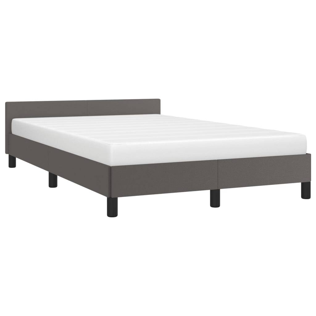 vidaXL Bettgestell ohne Matratze Grau 120x190 cm Kunstleder