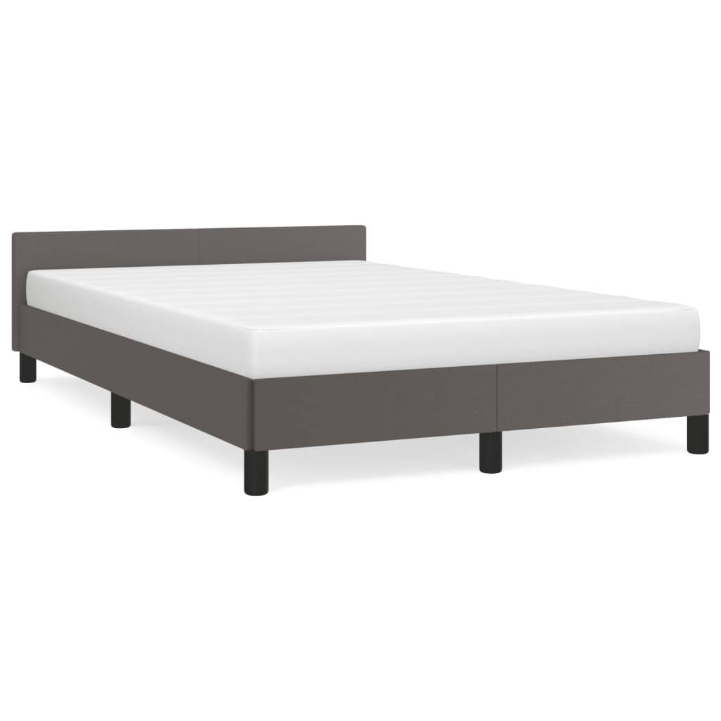 vidaXL Bettgestell ohne Matratze Grau 120x190 cm Kunstleder