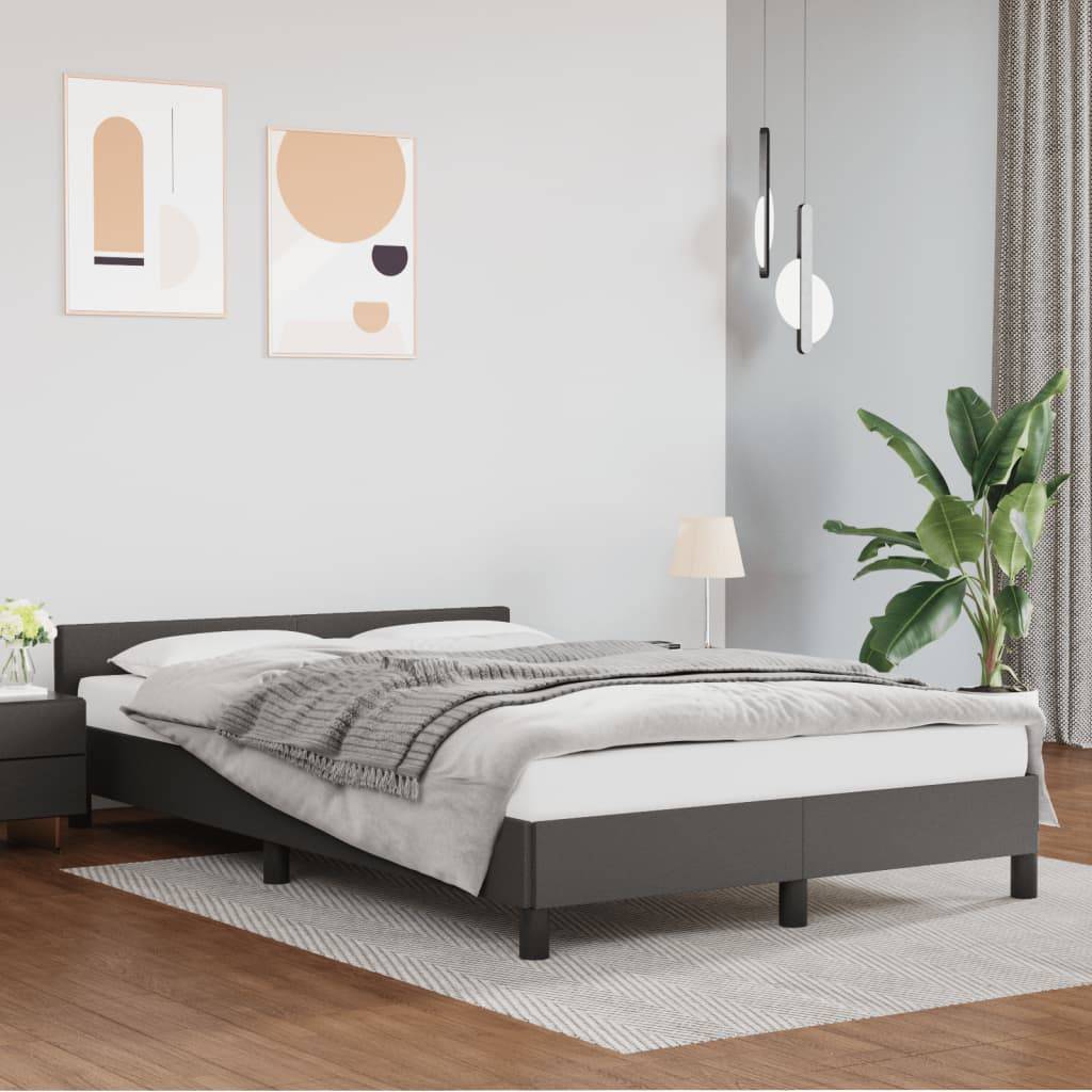 vidaXL Bettgestell ohne Matratze Grau 120x190 cm Kunstleder