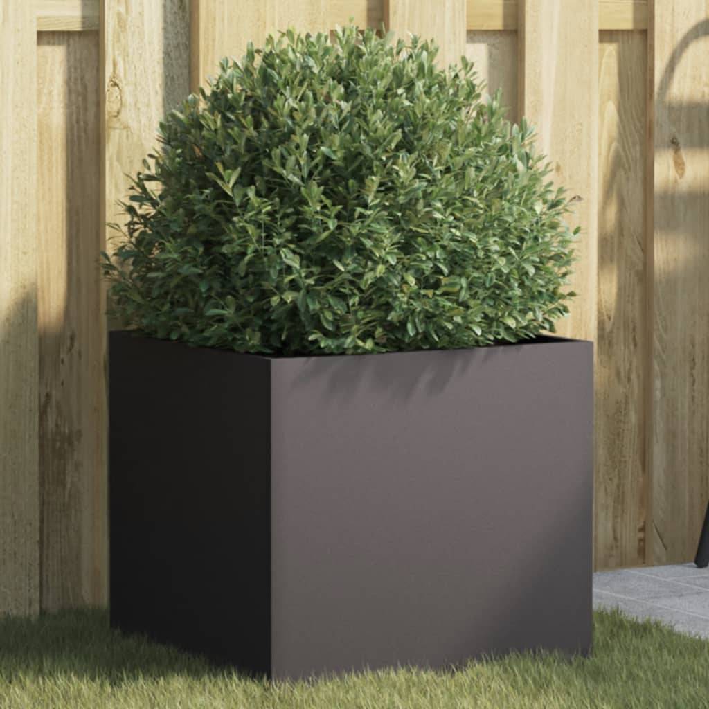 vidaXL Pflanzkübel Schwarz 42x40x39 cm Stahl