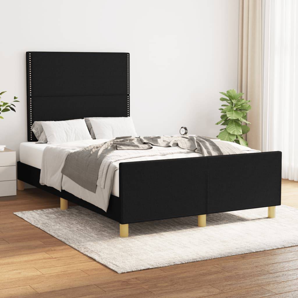 vidaXL Bettgestell ohne Matratze Schwarz 120x190 cm Stoff