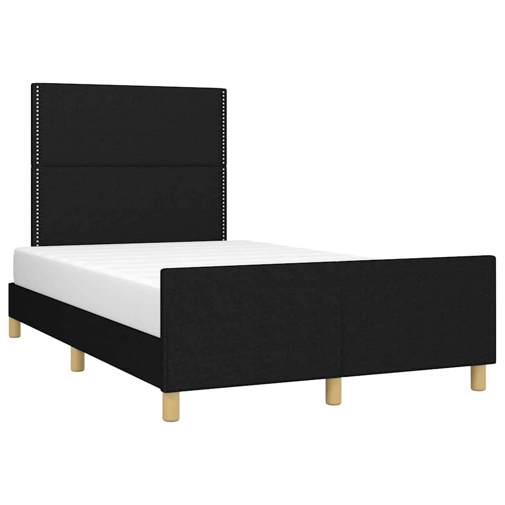vidaXL Bettgestell ohne Matratze Schwarz 120x190 cm Stoff