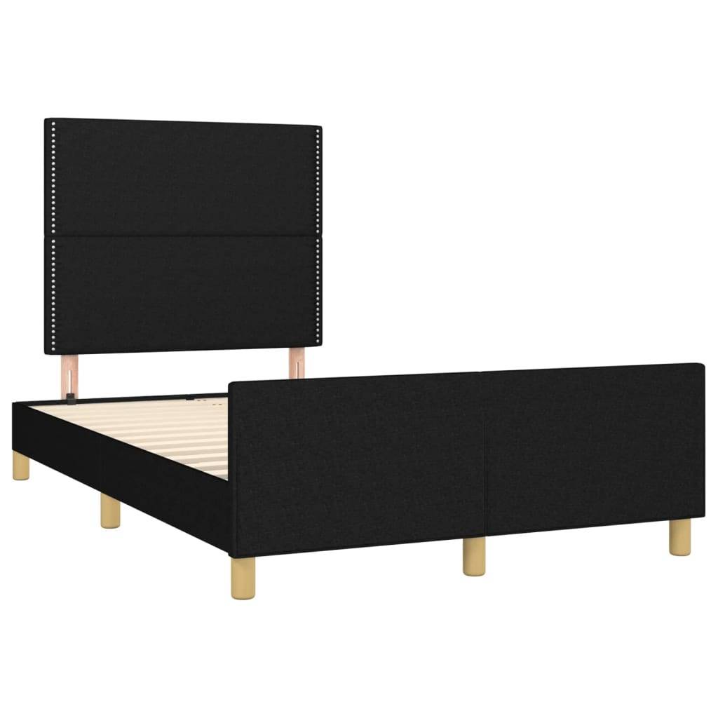 vidaXL Bettgestell ohne Matratze Schwarz 120x190 cm Stoff