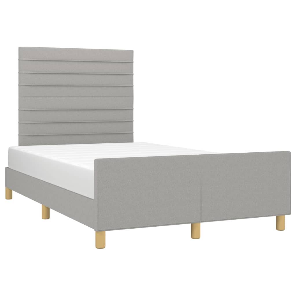 vidaXL Bettgestell ohne Matratze Hellgrau 120x190 cm Stoff