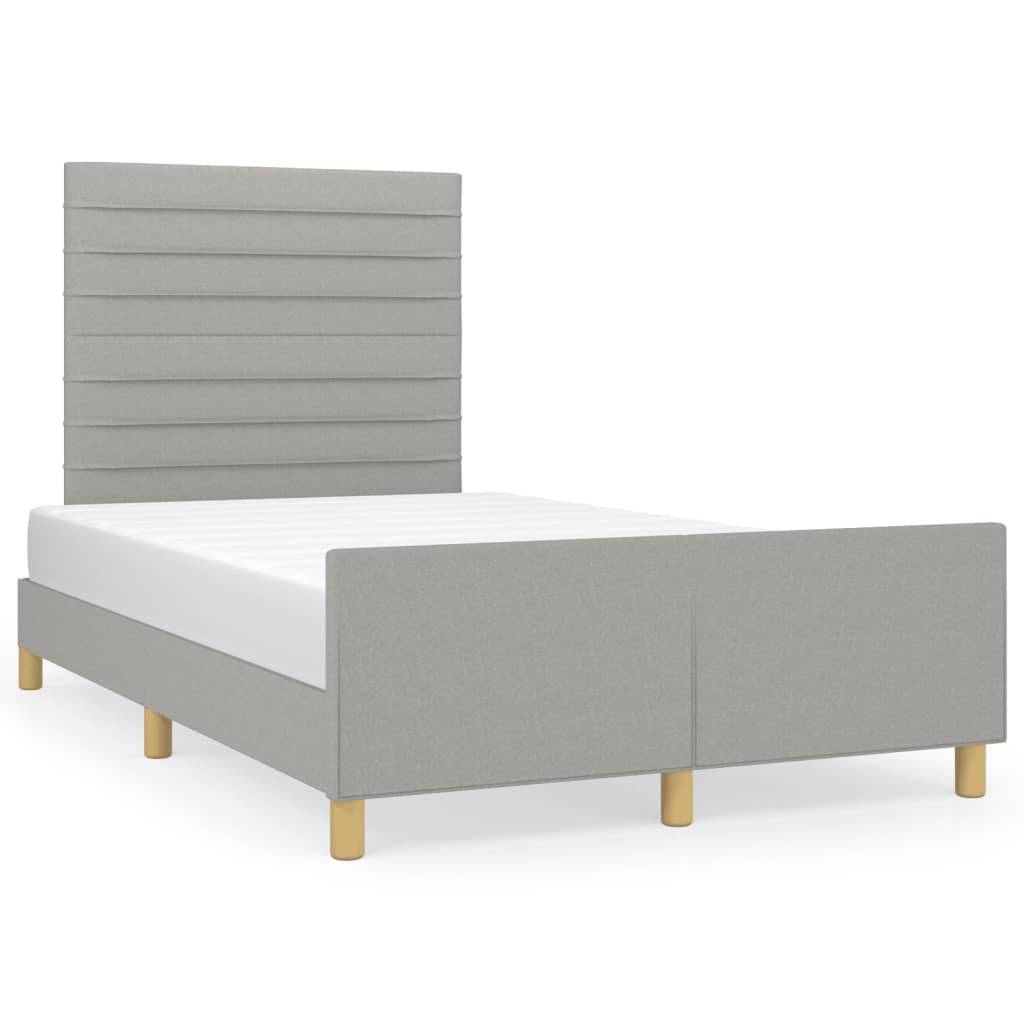 vidaXL Bettgestell ohne Matratze Hellgrau 120x190 cm Stoff