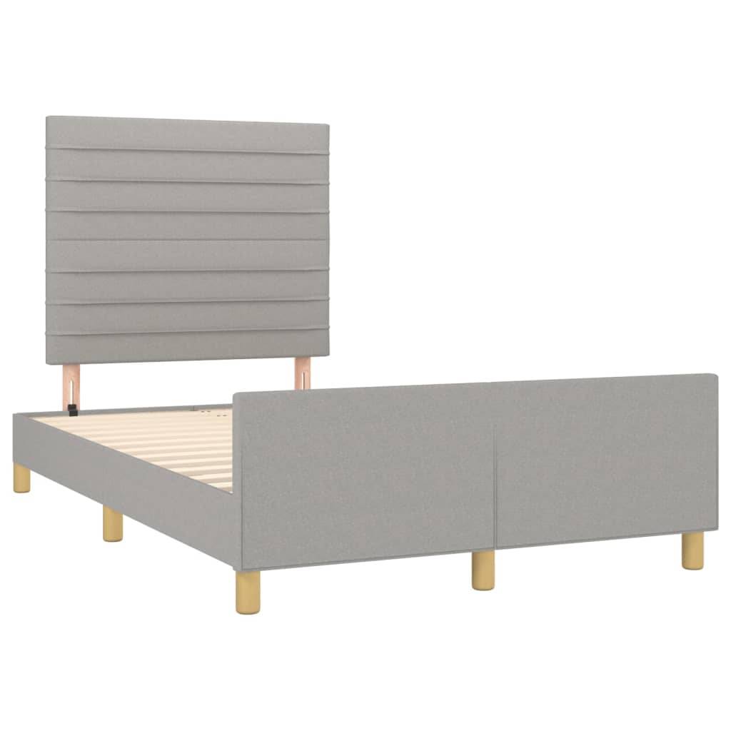 vidaXL Bettgestell ohne Matratze Hellgrau 120x190 cm Stoff