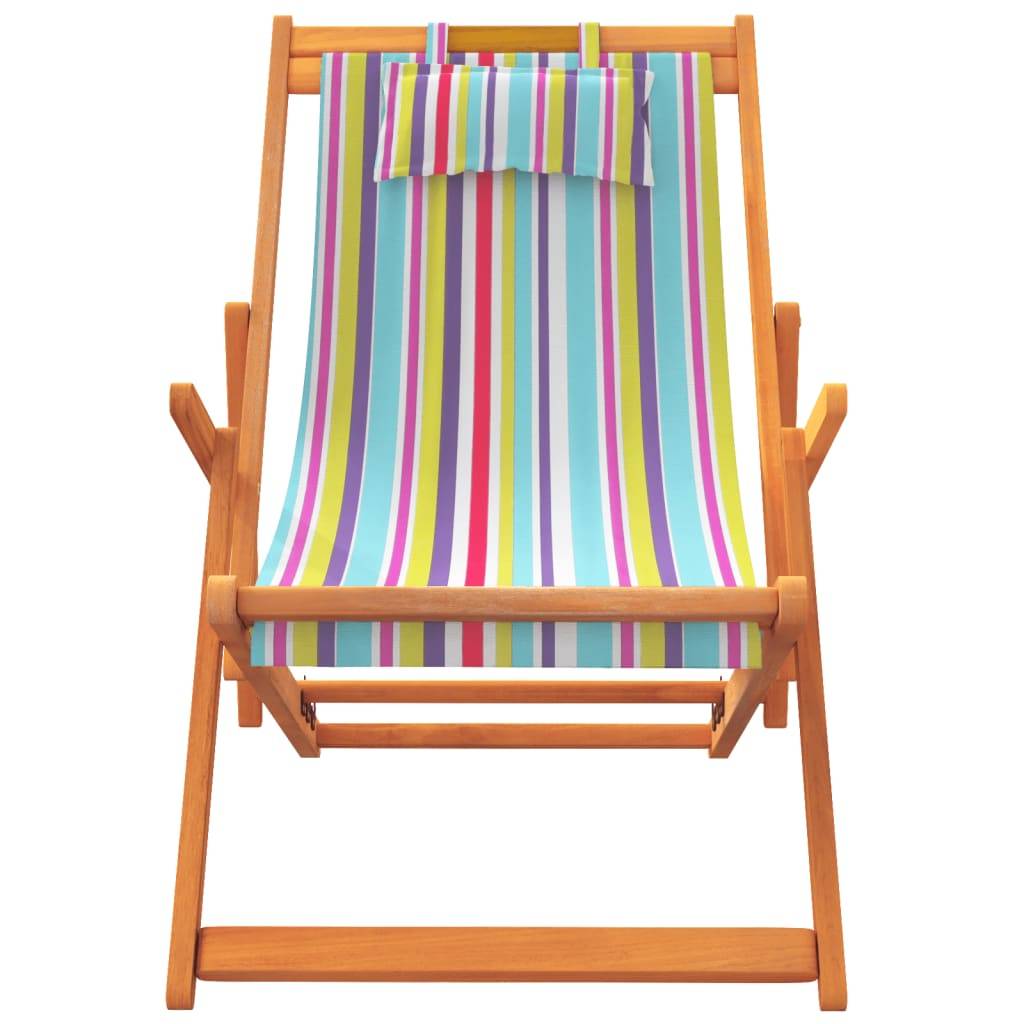 vidaXL Strandstühle 2 Stk. Klappbar Mehrfarbig Stoff