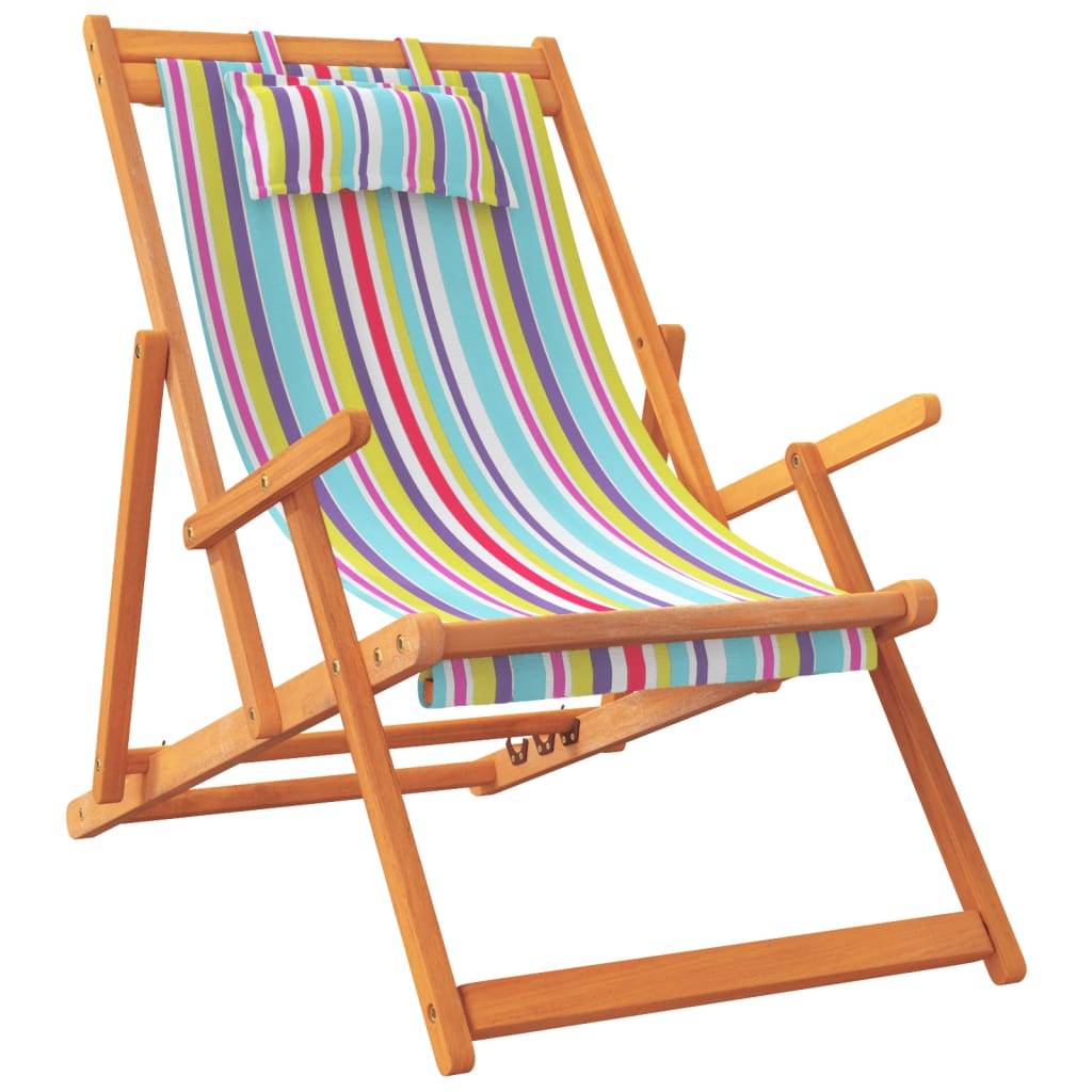 vidaXL Strandstühle 2 Stk. Klappbar Mehrfarbig Stoff