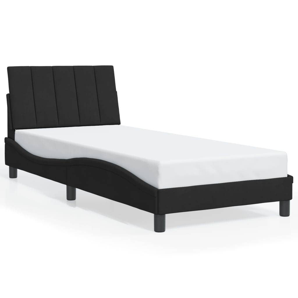 vidaXL Bettgestell ohne Matratze "Hanko" Schwarz 90x200 cm Samt