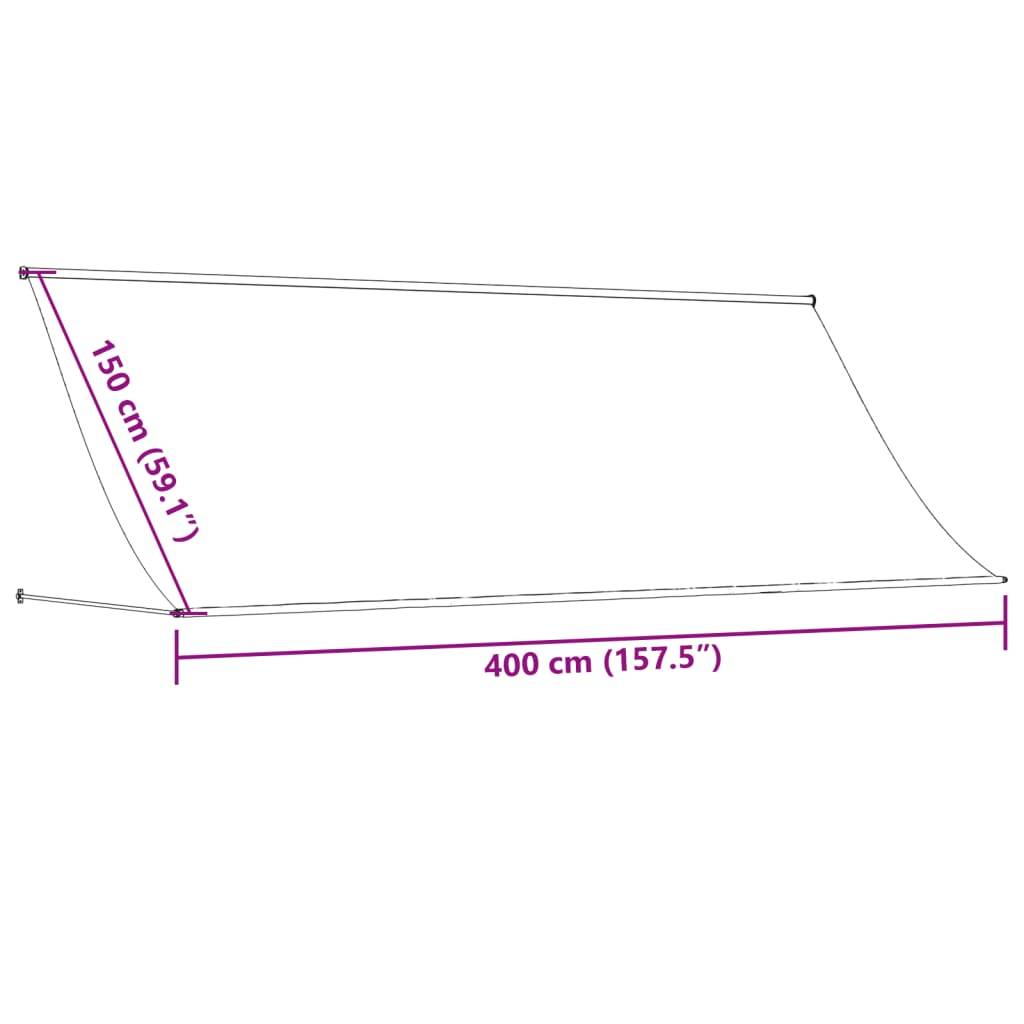 vidaXL Markise Einziehbar Anthrazit 400x150 cm Stoff und Stahl
