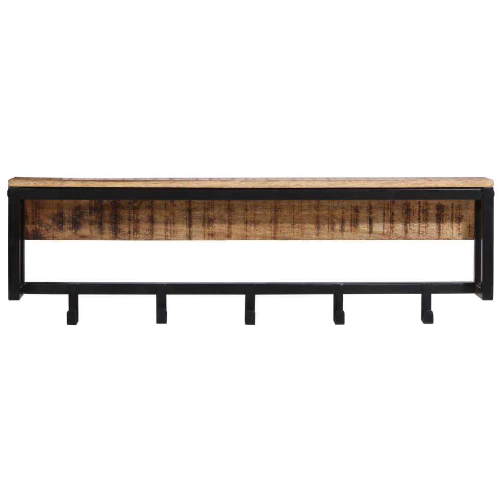vidaXL Garderobe 87x10x27 cm Raues Massivholz Mango