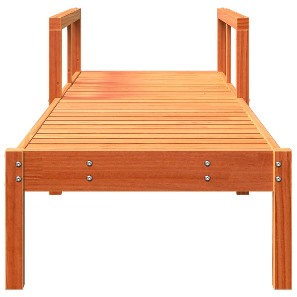 vidaXL Sonnenliege Wachsbraun 199,5x62x55 cm Massivholz Kiefer