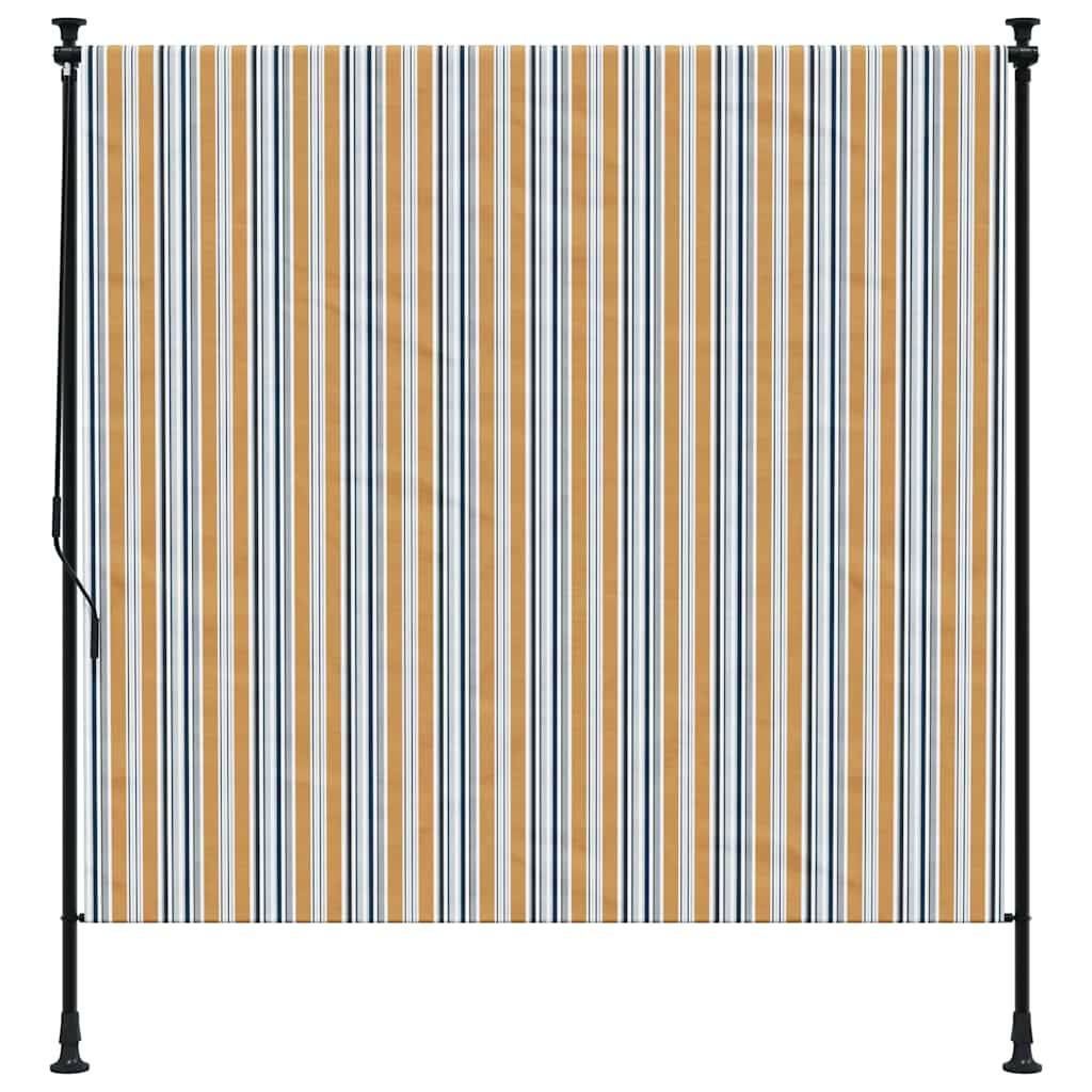 vidaXL Außenrollo Gelb und Weiß 200x270 cm Stoff und Stahl