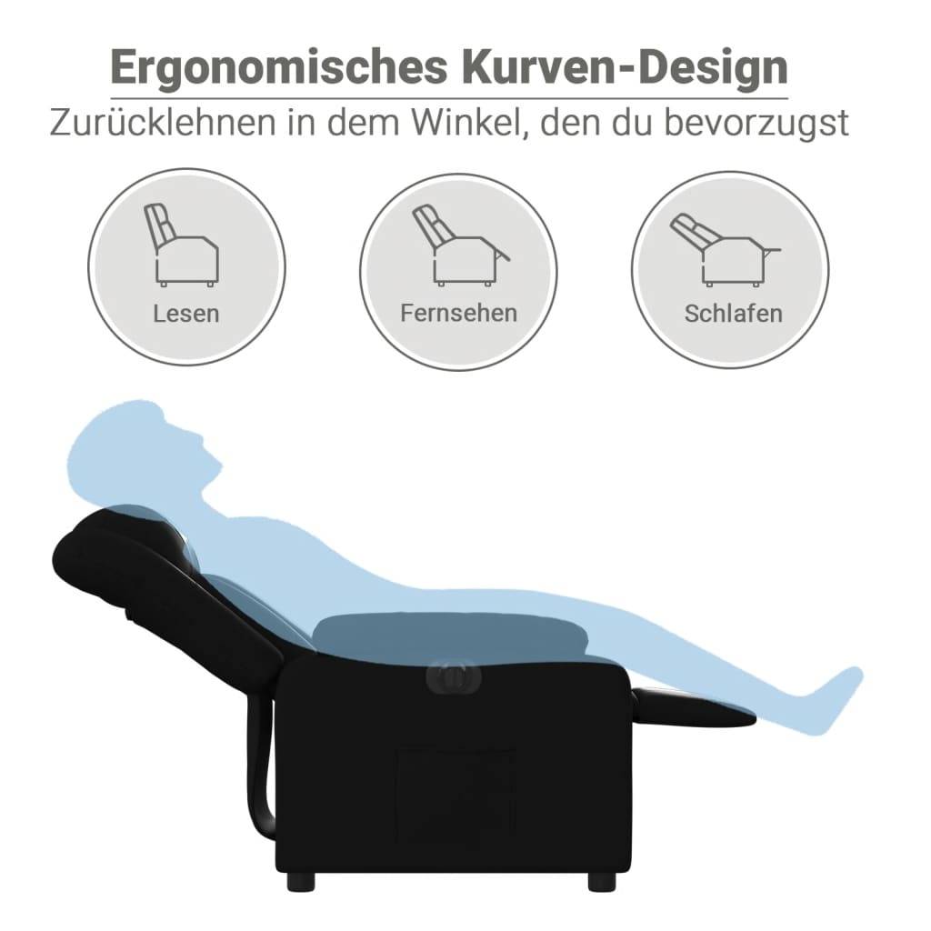vidaXL Relaxsessel Elektrisch Schwarz Kunstleder