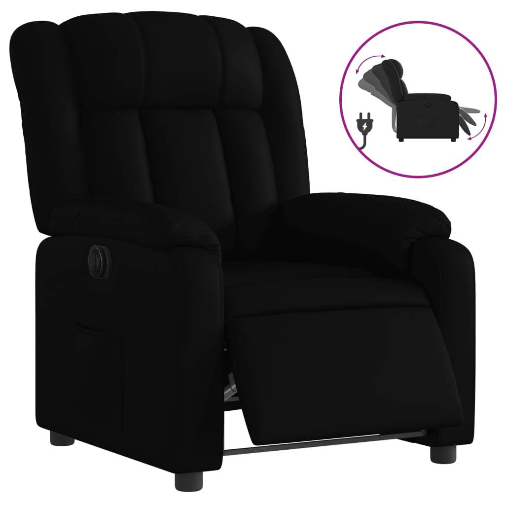 vidaXL Relaxsessel Elektrisch Schwarz Kunstleder