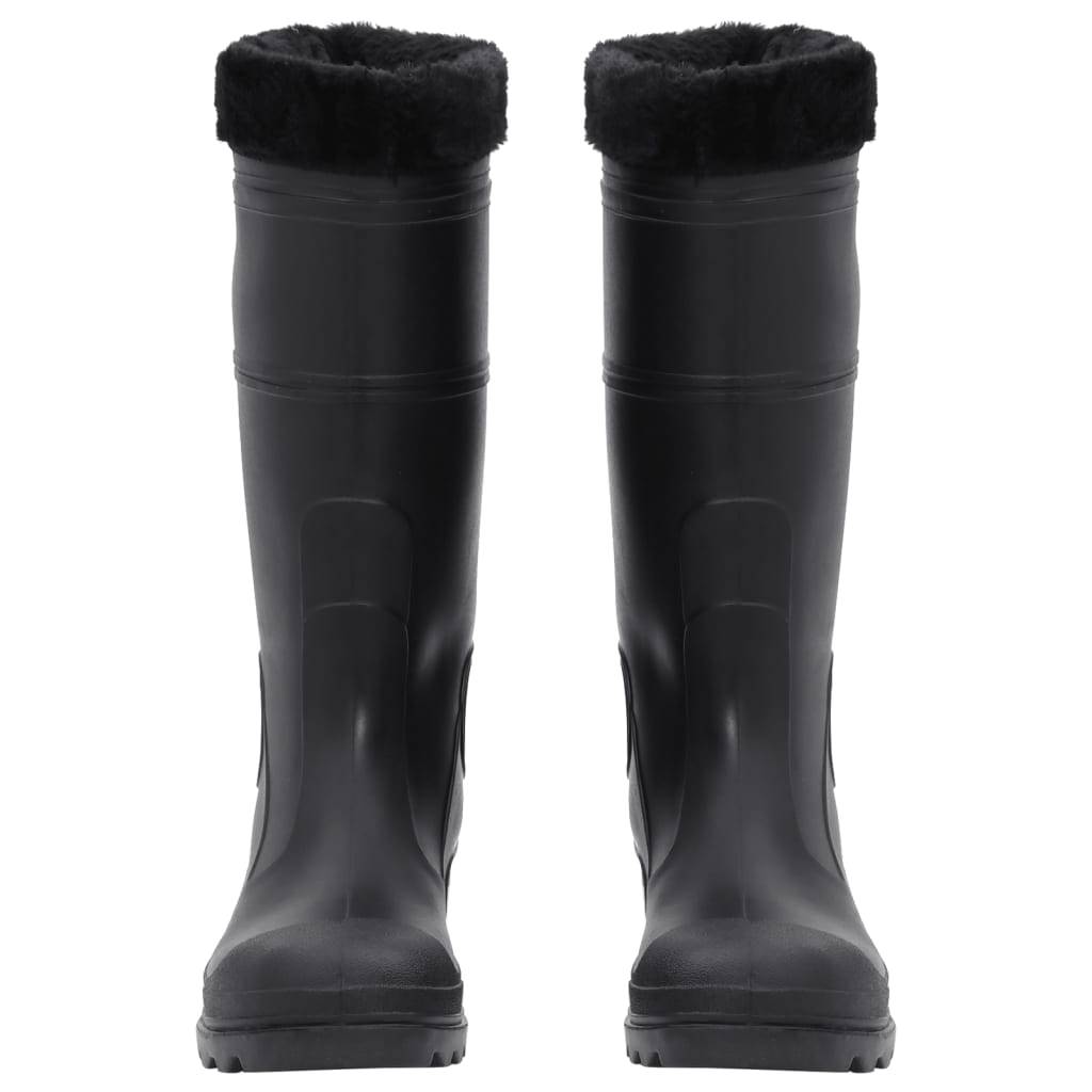 vidaXL Gummistiefel mit Herausnehmbarem Innenfutter Schwarz Gr. 43 PVC