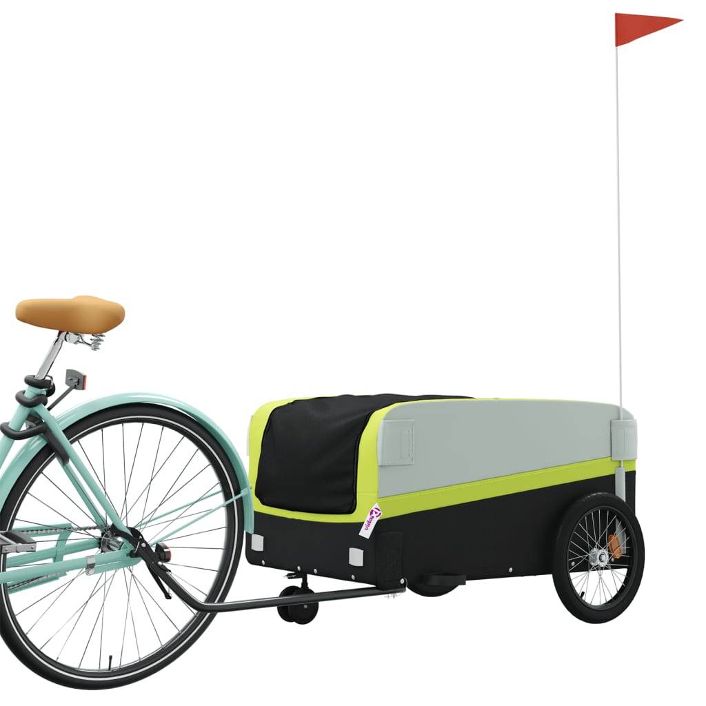 vidaXL Fahrradanhänger Schwarz und Grün 45 kg Eisen