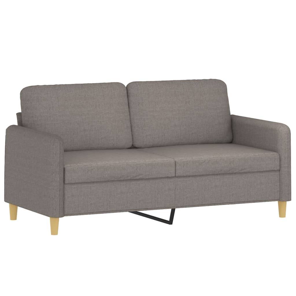 vidaXL 2-Sitzer-Sofa mit Zierkissen Taupe 140 cm Stoff