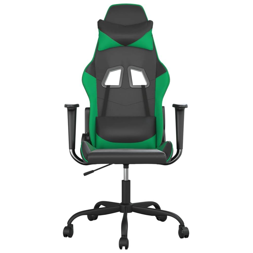vidaXL Gaming-Stuhl Schwarz und Grün Kunstleder