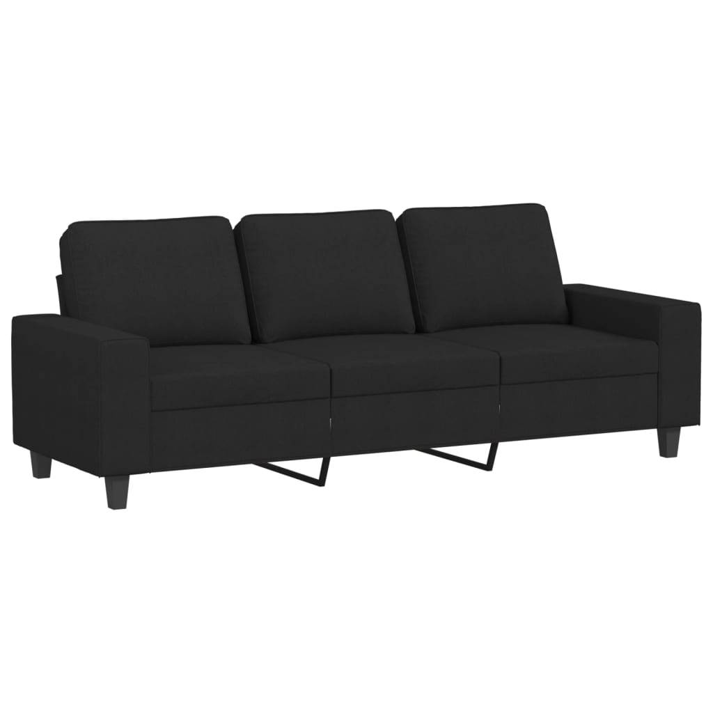vidaXL 3-tlg. Sofagarnitur Schwarz Stoff
