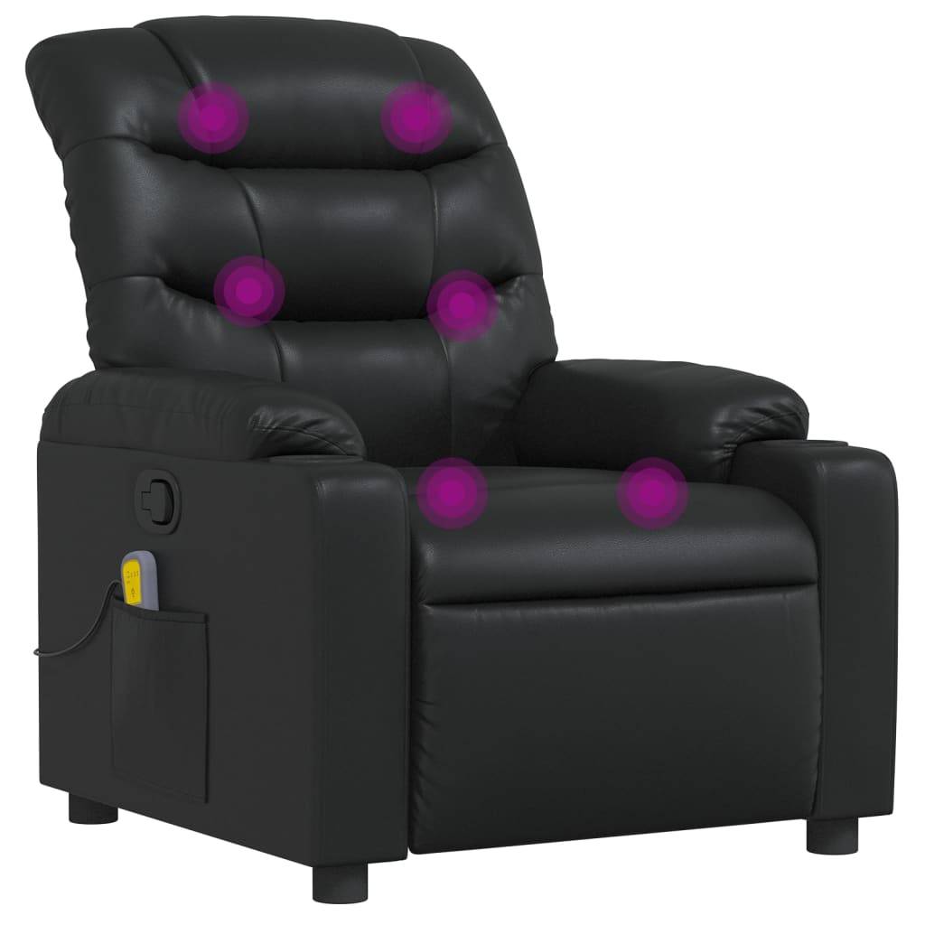 vidaXL Massagesessel Schwarz Kunstleder