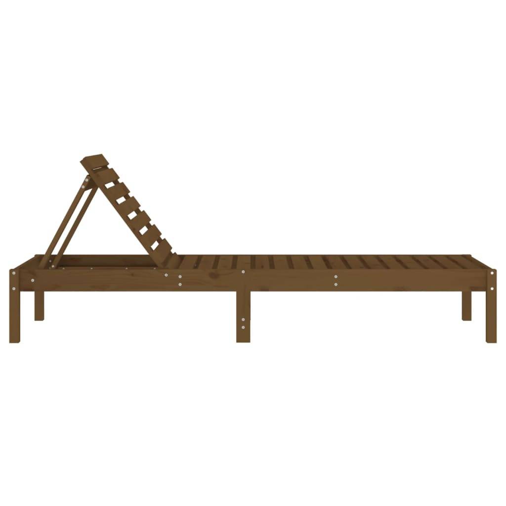 vidaXL Sonnenliege Honigbraun 199,5x60x74 cm Massivholz Kiefer