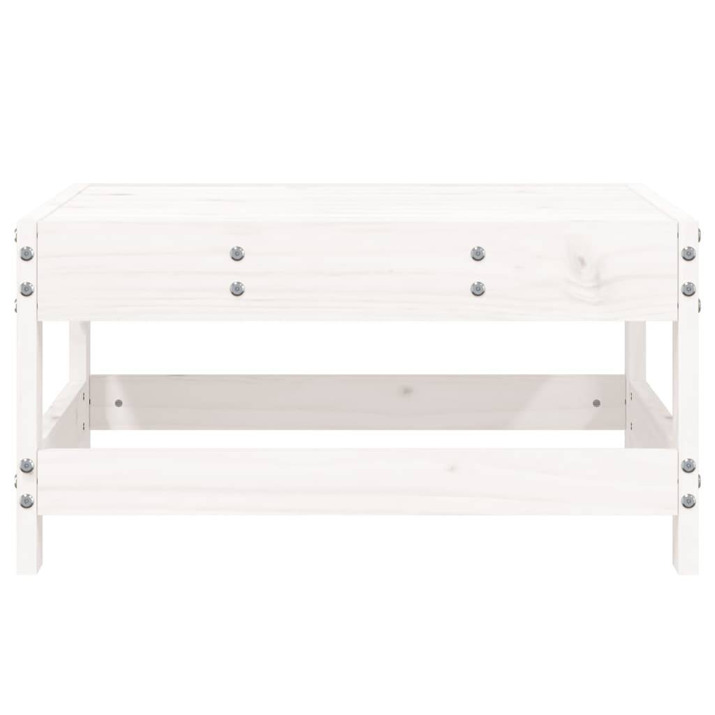 vidaXL Gartenhocker Weiß Massivholz Kiefer